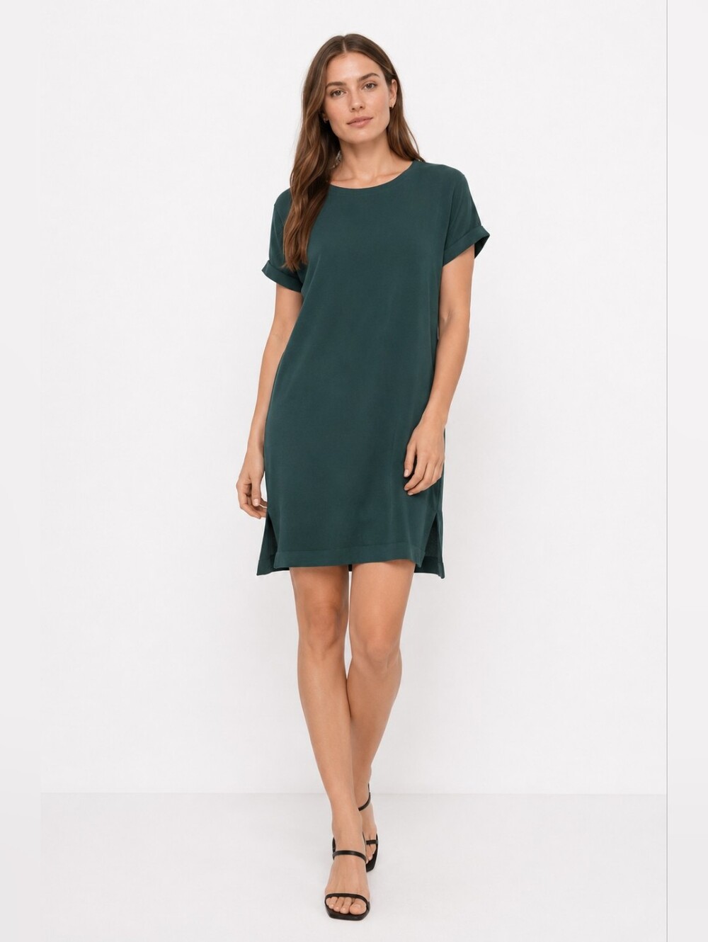 Grana Chinese Silk Shirt Dress Mini Kelly Green Women's Medium 6-8 Short Sleeves